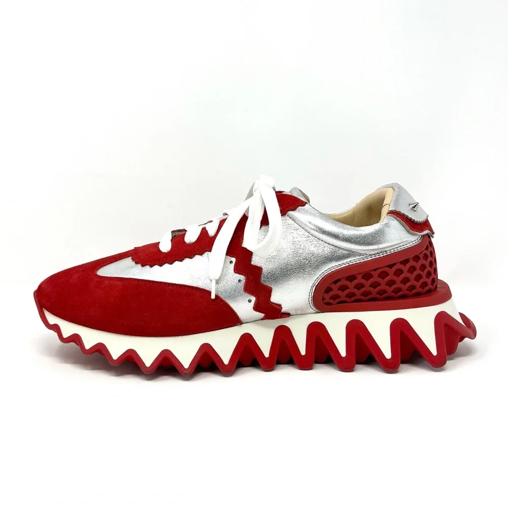Christian Louboutin Loubishark Spike Platform Low Top Sneakers Red 42.5 12.5